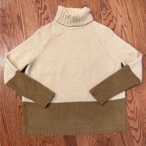 Vince Colorblock wool and cashmere turtleneck sweater